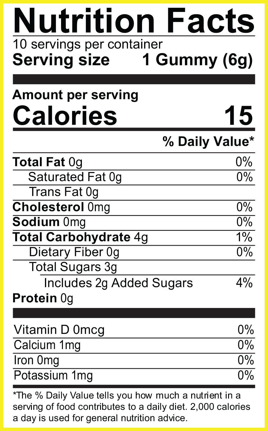 The Creams nutrition label